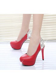 Women's Shoes Fashion Stiletto Heel Round Toe Platform Heels Party & Evening / Dress Black / Red / White