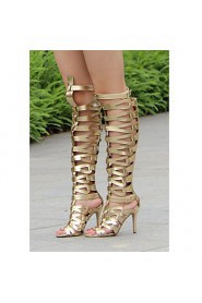 Women's Shoes Leatherette Stiletto Heel Heels / Open Toe Sandals Party & Evening / DressBlack /