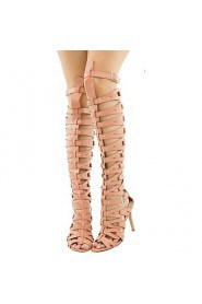 Women's Shoes Leatherette Stiletto Heel Heels / Open Toe Sandals Party & Evening / DressBlack /