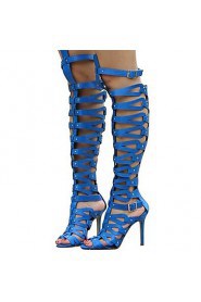 Women's Shoes Leatherette Stiletto Heel Heels / Open Toe Sandals Party & Evening / DressBlack /