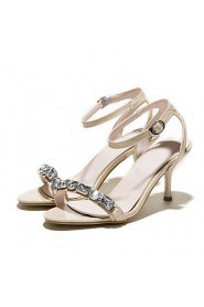 Women's Shoes Leatherette Stiletto Heel Open Toe Sandals Office & Career/Dress Yellow/Pink/Silver
