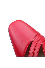 Women's Shoes Chunky Heel Heels / Square Toe Heels Office & Career / Dress / Casual Black / Red / Almond / Beige