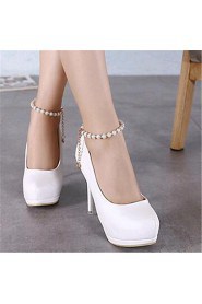 Women's Shoes Leatherette Stiletto Heel Heels Heels Wedding / Party & Evening Black / White