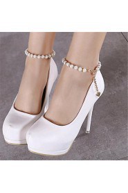 Women's Shoes Leatherette Stiletto Heel Heels Heels Wedding / Party & Evening Black / White