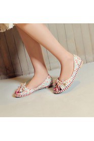 Women's Shoes Heel Peep Toe Sandals Outdoor / Dress / Casual Blue / Green / Pink / Beige/638