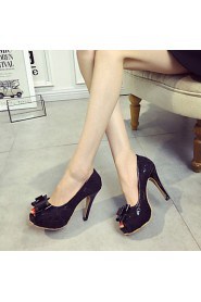 Women's Shoes Leatherette Chunky Heel Heels / Peep Toe Heels Office & Career / Casual Black / Pink / Beige