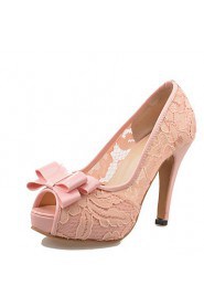 Women's Shoes Leatherette Chunky Heel Heels / Peep Toe Heels Office & Career / Casual Black / Pink / Beige