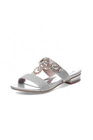 Women's Shoes Low Heel Round Toe Sandals Dress / Casual Silver / Gold