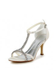 Satin Wedding Occasion Stiletto Heel Pumps & T-Strap Sandals & Heels(More Colors)