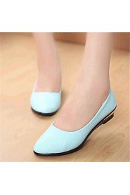 Women's Shoes Leatherette Flat Heel Comfort Flats Outdoor / Casual Black / Blue / Pink / White