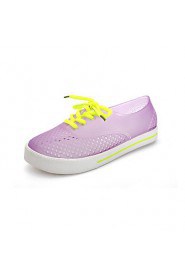 Women's Shoes Rubber Flat Heel Comfort / Jelly Fashion Sneakers Casual Green / Pink / Purple