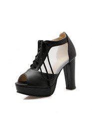 Women's Shoes Chunky Heels/Peep Toe/Platform Sandals Party & Evening/Dress Black/Blue/Pink/White