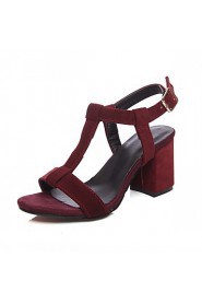 Women's Shoes Leatherette Chunky Heel Peep Toe Sandals Wedding / Office & Career / Party & Evening