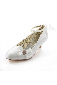 Women's Shoes Silk / Leatherette Low Heel Heels Heels Wedding / Party & Evening / Dress White / Beige