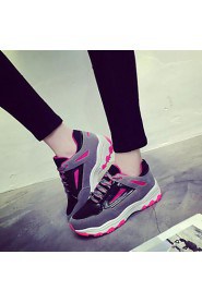 Women's Shoes Faux / Patent Leather Wedge Heel Comfort / Round Toe Fashion Sneakers Outdoor / Athletic
