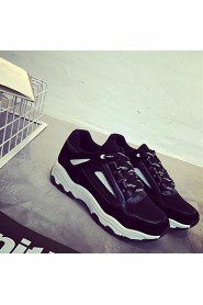 Women's Shoes Faux / Patent Leather Wedge Heel Comfort / Round Toe Fashion Sneakers Outdoor / Athletic
