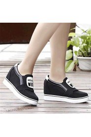 Women's Shoes Canvas Wedge Heel Wedges Loafers Outdoor / Casual Black / Red / Gray