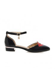 Women's Shoes Patent Leather Chunky Heel Heels / Pointed Toe Heels Party & Evening / Dress / Casual Black / White