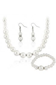 Jewelry Set Women's Gift / Party Jewelry Sets Imitation Pearl Rhinestone Earrings / Necklaces White