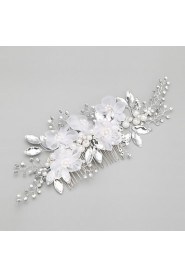 Women's / Flower Girl's Alloy / Imitation Pearl Headpiece-Wedding / Special Occasion Hair Combs 1 Piece Clear Round