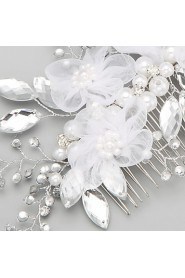 Women's / Flower Girl's Alloy / Imitation Pearl Headpiece-Wedding / Special Occasion Hair Combs 1 Piece Clear Round