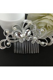 Silver Crystal Butterfly Hair Comb for Wedding Party Hair Jewelry