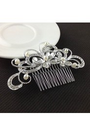 Silver Crystal Butterfly Hair Comb for Wedding Party Hair Jewelry