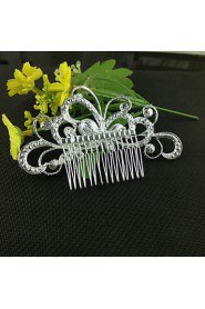 Silver Crystal Butterfly Hair Comb for Wedding Party Hair Jewelry