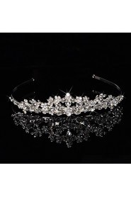 Bridal Crown Silver Tiara Queen Flower Leaf Butterfly Crystal/Diamond Hairclips Headpiece Wedding/Party