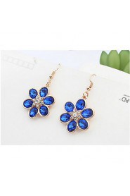 Mix Colors Rhinestone Beautiful Flowers Stud Earrings Vintage Women Fashion Brand Jewelry Bohemian