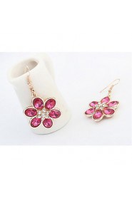 Mix Colors Rhinestone Beautiful Flowers Stud Earrings Vintage Women Fashion Brand Jewelry Bohemian