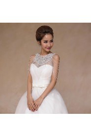 Wedding Wraps Collars Sleeveless Sequined Ivory Wedding Appliques / Crystal / Pearls / Sequin
