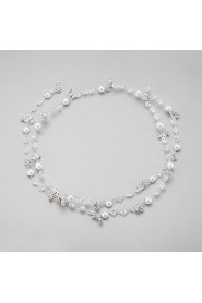 Women's / Flower Girl's Rhinestone / Alloy / Imitation Pearl Headpiece-Wedding / Special Occasion Headbands 1 Piece White Round