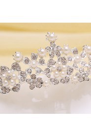 Bride's Flower Shape Pearl Forehead Wedding Headdress Crown 1 PC