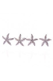 Women's Alloy Headpiece-Wedding / Special Occasion / Casual Hair Pin 4 Pieces Clear Round