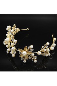 Golden Leaf Flower Hair Forehead Jewelry Fascinators for Wedding Party Decoration