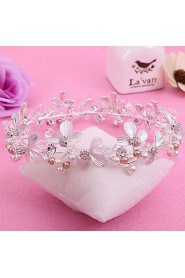 Bride's Rhinestone Imitation Pearl Wedding Hair Accessories Crown Tiaras Headwear 1 Pieces