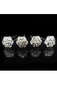 Nice Four Pieces Alloy Flower Shape Wedding Bridal Hairpins With Rhinestones