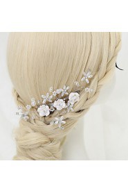 Women's / Flower Girl's Rhinestone / Crystal / Alloy / Imitation Pearl Headpiece-Wedding / Special Occasion Hair Combs 1 Piece White Round