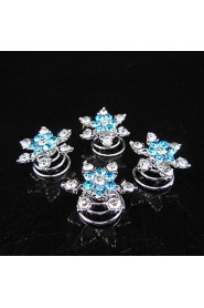 6pcs New Wedding Bridal Crystal Swirl Twist Hair Spin Pins Women Fashion Hair Jewelry Party Accessories
