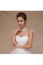 Wedding Wraps Collars Sleeveless Sequined Ivory Wedding Appliques / Crystal / Pearls