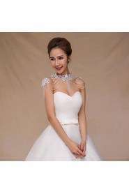 Wedding Wraps Collars Sleeveless Sequined Ivory Wedding Appliques / Crystal / Pearls