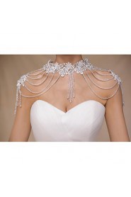 Wedding Wraps Collars Sleeveless Sequined Ivory Wedding Appliques / Crystal / Pearls