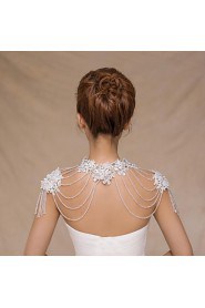 Wedding Wraps Collars Sleeveless Sequined Ivory Wedding Appliques / Crystal / Pearls