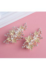 Women's / Flower Girl's Pearl / Rhinestone Headpiece-Wedding / Special Occasion / Office & Career Hair Clip 2 Pieces