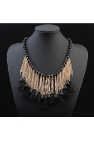 Bohemian Necklace for Women Tassel Vintage Multilayer Collar Necklace Choker Chain Statement Necklace Pendants