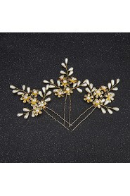 Women's / Flower Girl's Alloy / Imitation Pearl Headpiece-Wedding / Special Occasion Hair Pin 2 Pieces