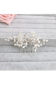 Women's Pearl Headpiece-Wedding / Special Occasion / Casual / Office & Career / Outdoor Hair Combs 1 Piece Clear Round