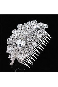 Flashion Charming Wedding Party Bride Flower Austria Crystal Silver Combs Hair Accessories
