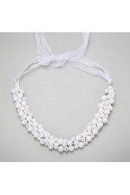 Women's / Flower Girl's Alloy / Imitation Pearl Headpiece-Wedding / Special Occasion Headbands 1 Piece White Round